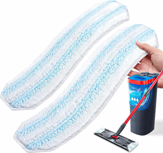 AIR U+ Mop Replacement Pads for O Cedar H2prO Flat Mop System, 4 Pack Mop Pads, Machine Washable Reusable Microfiber Mop Heads Replacements for O-Cedar H2Pro Refills Clean for All Floors Types