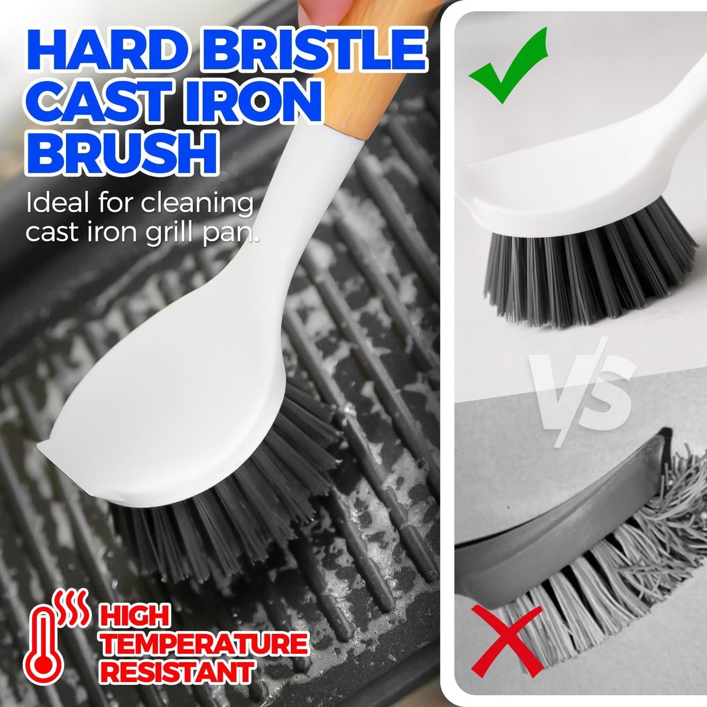 Holikme 6 Pack Dish Brush Scouring Pad Set with Bottle Brush, Dish Brush, Palm Scrub Brush and Straw Brush, Dish Scrubber Long Handle for Dish Bottle Cup Skillet Wok Pot Pan Cast Iron, Yellow