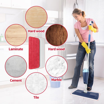 3 Pack Microfiber Reusable Mop Pads, Wet/Dry Floor Cleaning Refill Mop Pads, Spray Mop Hard Wood Floor Mop Pads Refills, Machine Washable Power Mop Pads Replacement