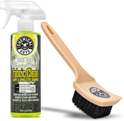 Chemical Guys Foaming Citrus Fabric Clean Carpet & Upholstery Cleaner - Car Carpet Cleaner Spray for Seats and Floor Mats, Removes Stains &Odors, Safe for Cars, Home and Office, 16 oz Citrus Scent