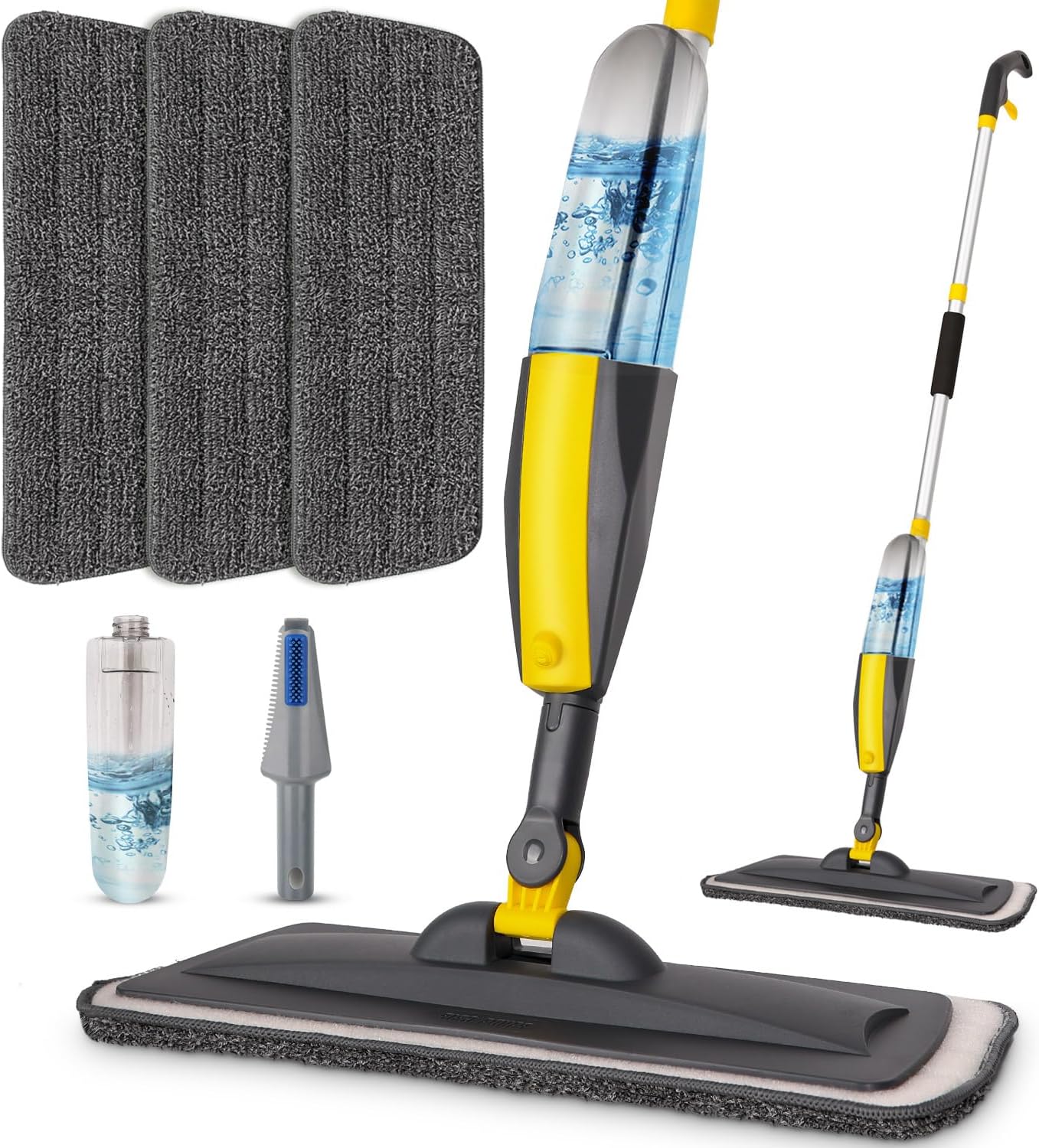 Mops for Floor Cleaning Wet Spray Mop with 14 oz Refillable Bottle and 2 Washable Microfiber Pads Home or Commercial Use Dry Wet Flat Mop for Hardwood Laminate Wood Ceramic