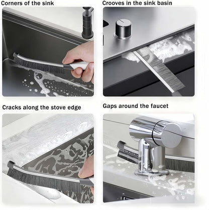Crevice Cleaning Brush Set-9-Piece, Scratch-Free Hard Bristle Gap Scrubber with Protective Tip, Non-Shedding Detail Brushes for Window Tracks, Bathroom Grout, Blenders & Kitchen Sinks