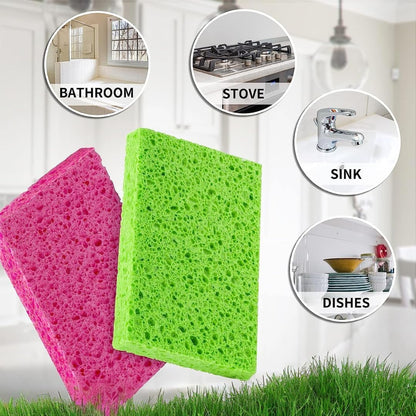 bioGo 12 Pack Natural Biodegradable Kitchen Sponges - Eco-Friendly, Compostable, Cellulose Dish - Compostable - Biodegradable - Cellulose Sponge