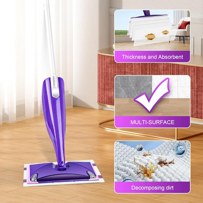 Pure Realm 40 Cout Power Mop Pads Refills for Powermop , Multi-Surface Disposablen swiffer Power Mop Pads，Unscented Spray Cleaning Repalcement Pads Refill