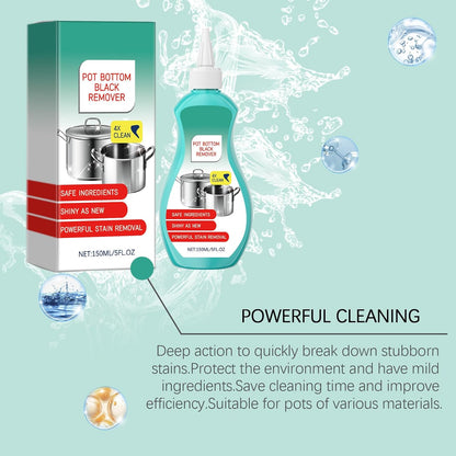 Liquid Pot and Pan Cleaner for Burnt On Food & Grease, Tough Stove Top and Cookware Cleaner, Removes Stubborn Stains on Stainless Steel, Cast Iron, Copper Pots - 5 fl oz