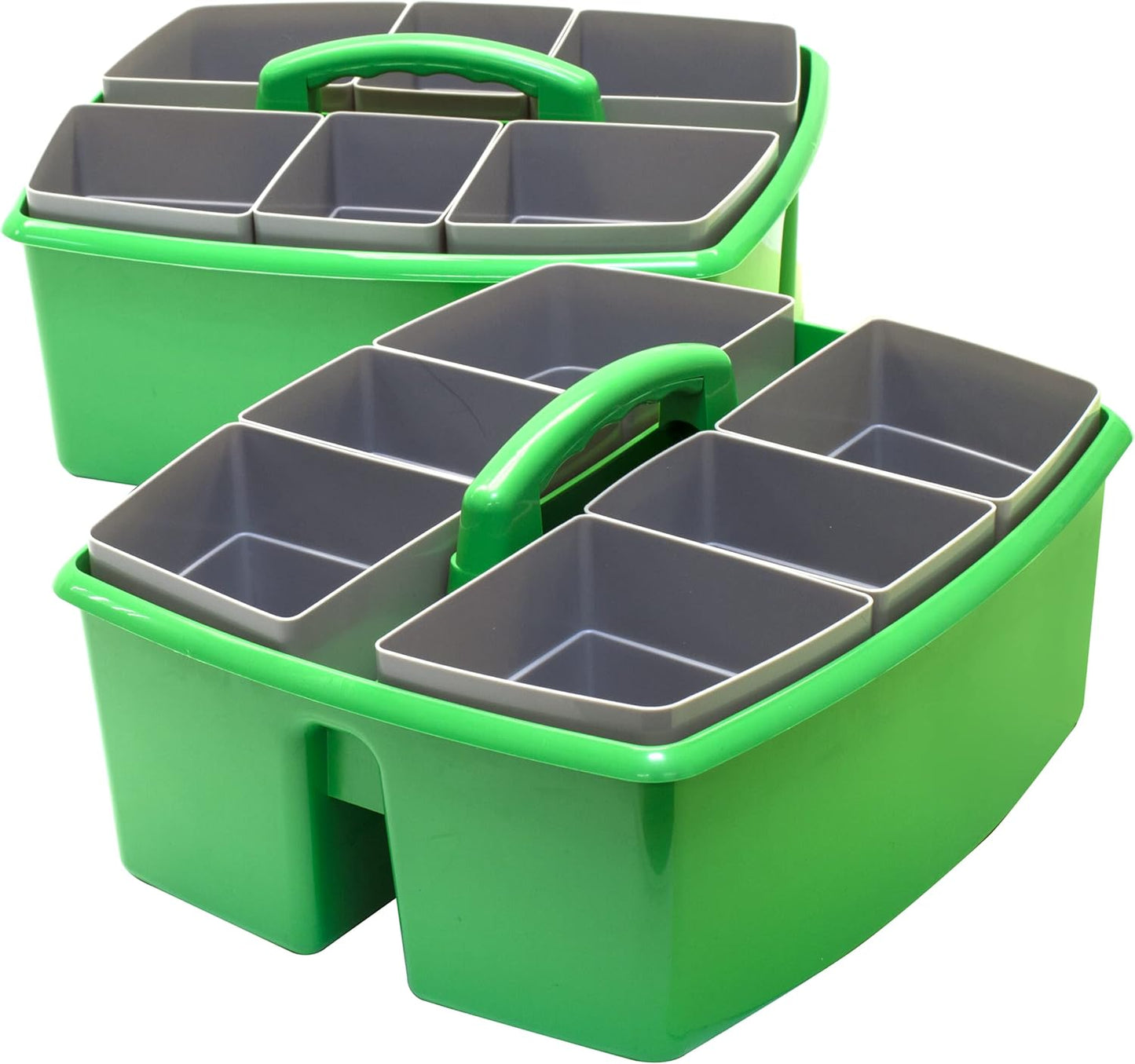 Storex 2-Compartment Large Cleaning Caddy – Multipurpose Supply Organizer with Handle - Black, 1-Pack (00973A06C)