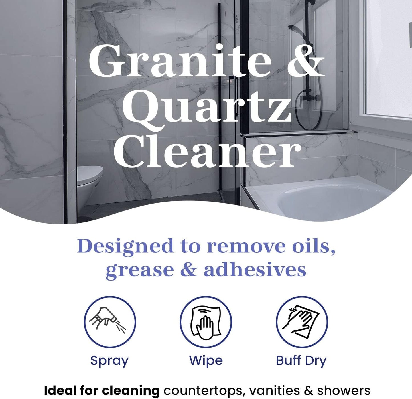 Marblelife Granite & Quartz Cleaner, Safe & Powerful Granite Countertop Cleaner, Oil & Wax Free Quartz Countertop, Effective Stone Care & Cleaning, 32oz Spray