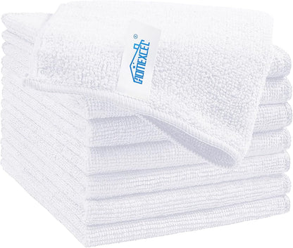 HOMEXCEL Microfiber Cleaning Cloth 210GSM, Pack of 12, Size:11.5" x 11.5", Ultra-Soft, High-Density Non-Abrasive Cleaning Towels for Cars, Glass, Kitchen, Reusable Rags, Blue/Green/Yellow/Pink