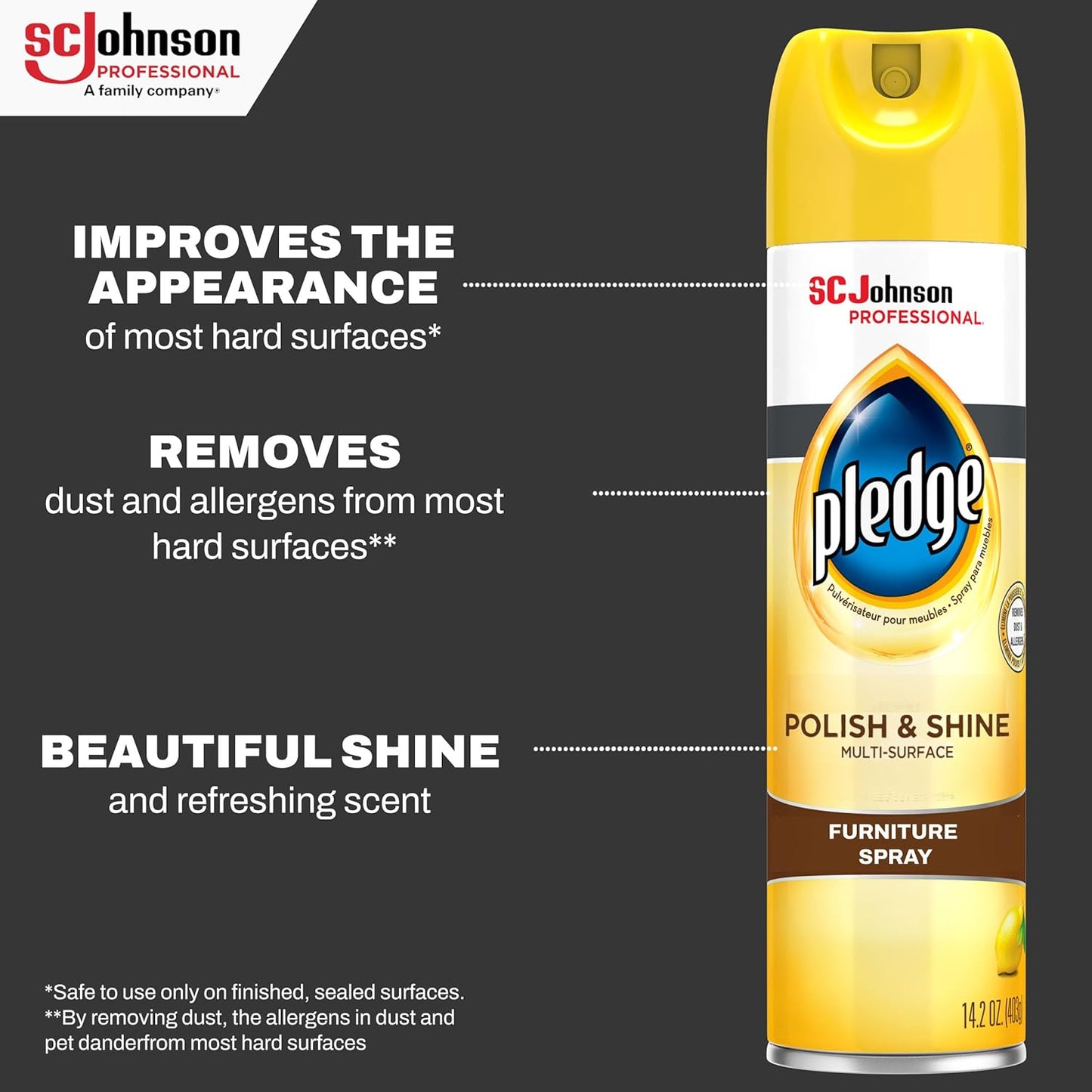 SC Johnson Professional, Pledge Revive It, Moisturizes and Revitalizes Surfaces, Aerosol, 14.2 Oz (Pack Of 6)