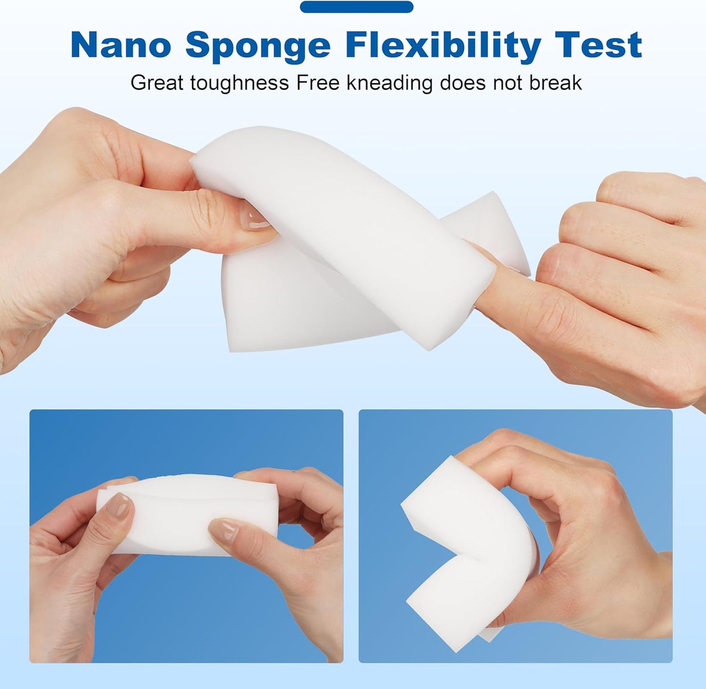 50-Pack Extra-Thick Melamine Sponges – 3.94" × 2.76" × 1.18" Durable Kitchen & Bathroom Cleaning Pads – Powerful, Non-Scratch, Water-Activated Magic Sponge