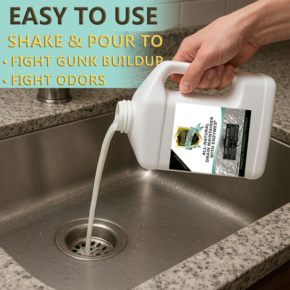 Natural Armor Enzyme Drain Maintainer - Gallon Drain Cleaner with Natural Enzyme Power to Prevent Buildup & Odors - Safe for Sinks, Showers, Grease Traps & Septic - Non-Toxic Formula, 128 fl oz