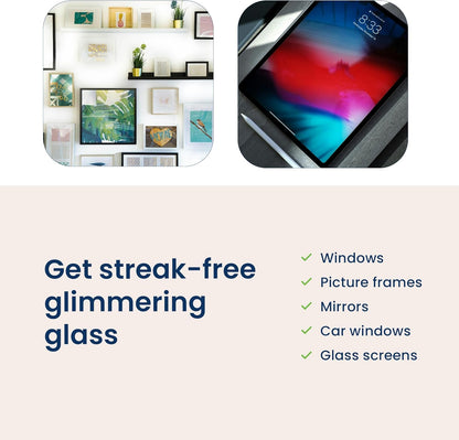 Truly Free Natural Glass Cleaner Kit - Removes Dirt & Debris for Sparkling Clean Windows & Glass Surfaces at Home, Office & Garage, Includes 16 oz Reusable Empty Bottle + Two Fills, 3 oz ea.
