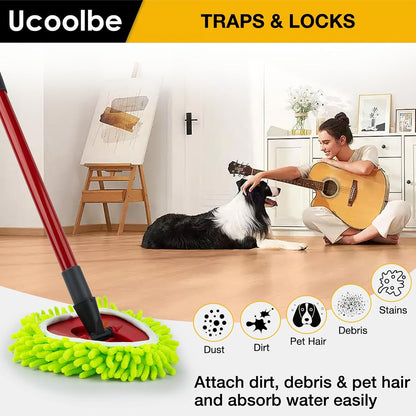 Spin Mop Scrub Brush for O-Cedar EasyWring 1 Tank System, Scrubber Brush Replacement Head with Stiff Bristle, Great for Bathroom, Kitchen, Pool, Glass and Tile Walls, No Include Mop Handle and Base