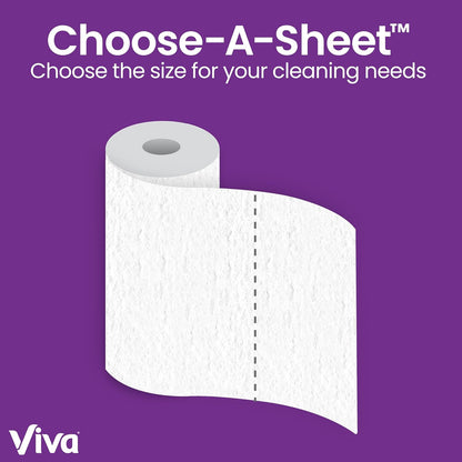 Viva Multi-Surface Cloth Paper Towels, Choose-A-Sheet Size, 12 Triple Rolls, 165 Sheets per Roll (Packaging May Vary)