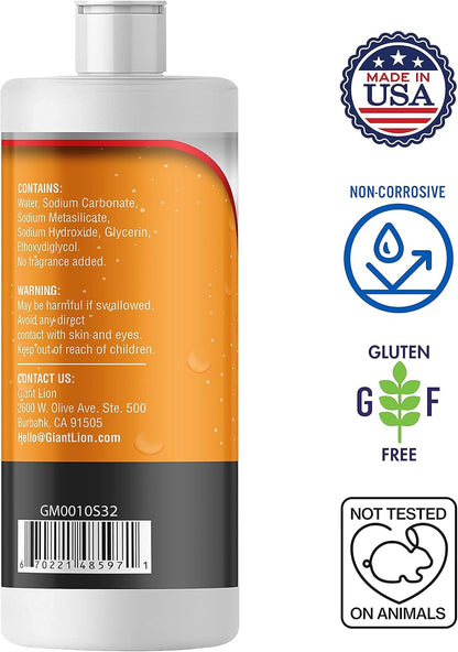 Giant Lion Griddle Master MAX - Powerful Food-Safe Grill and Griddle Cleaner - 32 Oz. Bottle (1 Count)