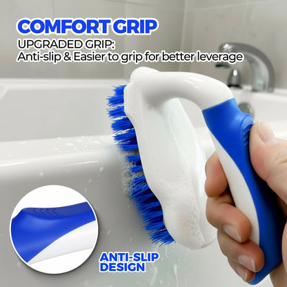 Scrub Brush - 6 Pack, Scrub Brushes for Cleaning, Heavy-Duty Scrub Brush, Stiff Bristles Cleaning Brush, for Kitchen, Bathtub, Floor and Wall Surfaces, Grey