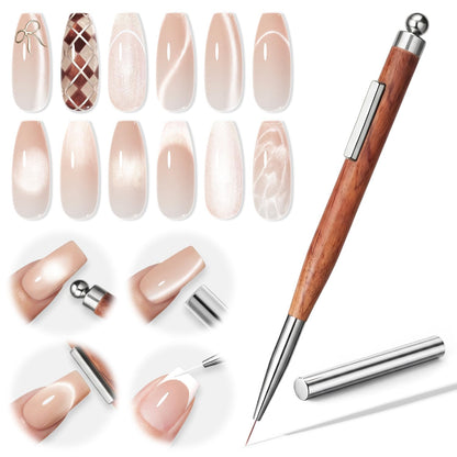 Modelones Nail Art Brushes Set, Nail Brush kit Gel Polish, Extension Gel, Liner, Clean up, Carving, Apex Building, Dotting Pens Professional Tools for Drawing Painting 3D Design Salon & DIY Use