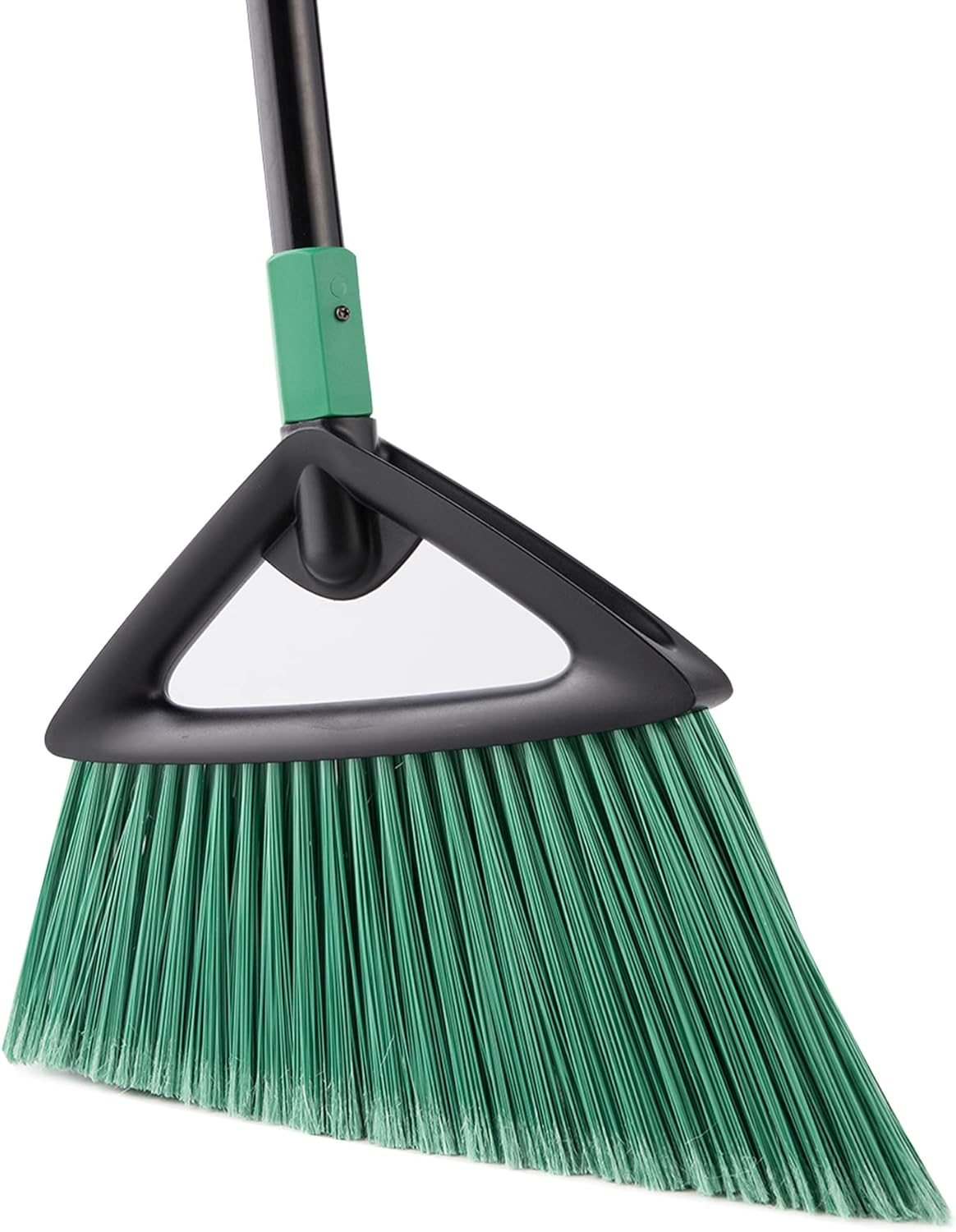 Eyliden Broom, Angle Broom with 57" Long Handle, PET Bristles - Fit Heavy-Duty Cleaning, Also Works Well Fine Dust - Commercial Outdoor Indoor Sweeper for Courtyard Sidewalk Deck Kitchen Lobby, Black