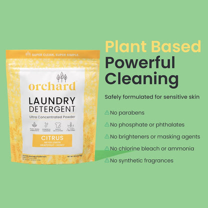 Orchard Laundry Detergent Powder Natural Deep Cleaning Laundry Powder for Sensitive Skin - Lavender Chamomile - Plant Based Effective Ingredients - 90 Loads - Enzyme-Powered, Eco Friendly Detergent