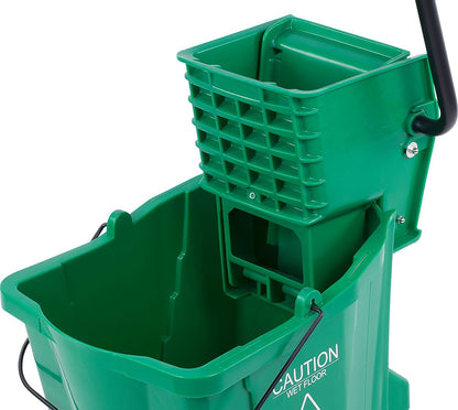 SPARTA Commercial Mop Bucket with Side Press Wringer, Floor Cleaning Essentials for Commercial and Home Use 26 Quart Capacity, 1 Count, Red