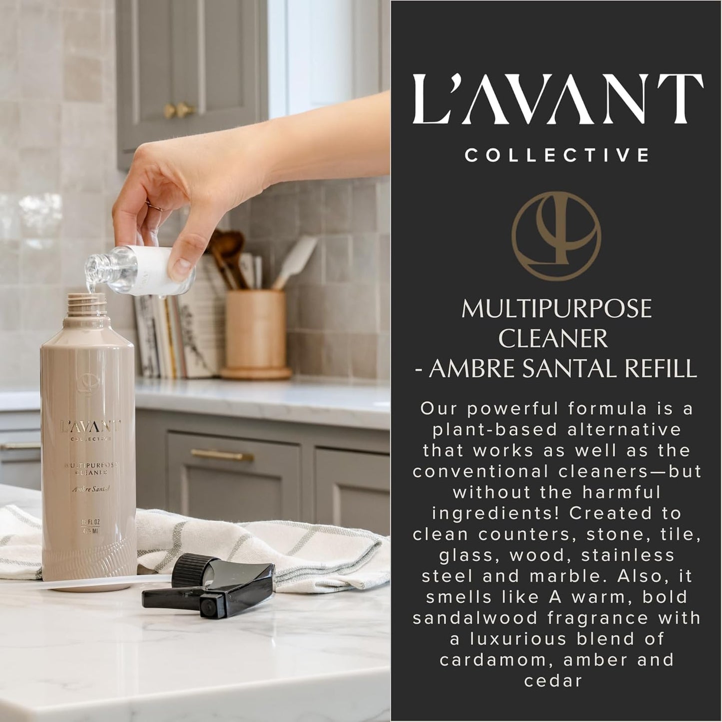 L'AVANT Collective Multipurpose Surface Cleaner | Provides a Powerful Clean to Remove Grease & Grime | Fresh Linen Scent (16 Fl oz)