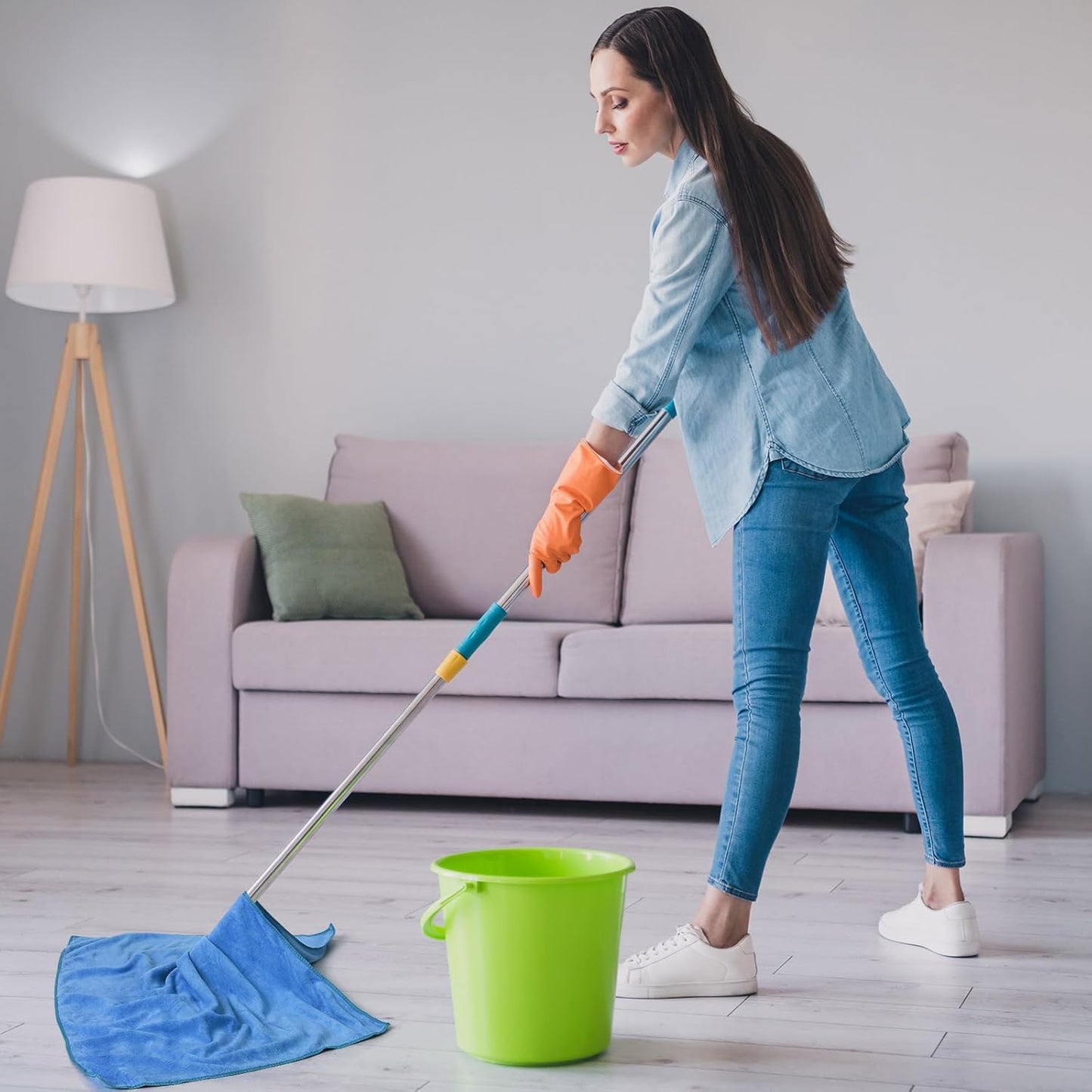 SmoothNovelty 10 Pcs Extra Large Microfiber Cloth 30" x 20" Large Floor Microfiber Towel Reusable Washable Free Lint Free Cloth Rag for Squeegee Mop Floor Window Housekeeping (Bright Color)