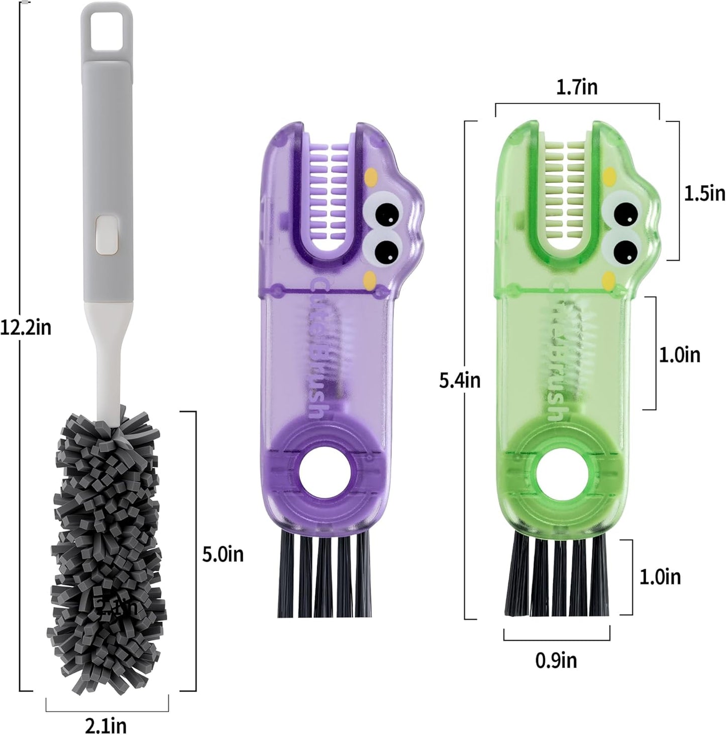 Five-Piece Bottle Brush Cleaning Set Includes 4 Straw Cleaning Brushes and 1 Cup Brush with Detachable Long Handle. Suitable for Cleaning Straws, Glasses, and Water Cups.