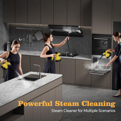 TICYACK Handheld Steam Cleaner, Steam Cleaner with 16 PCS Accessory & Safety Lock, 500ML Capacity, Multi-Surface Deep Cleaning for Home, Car, Bathroom, Grout, Floor, Window (White)