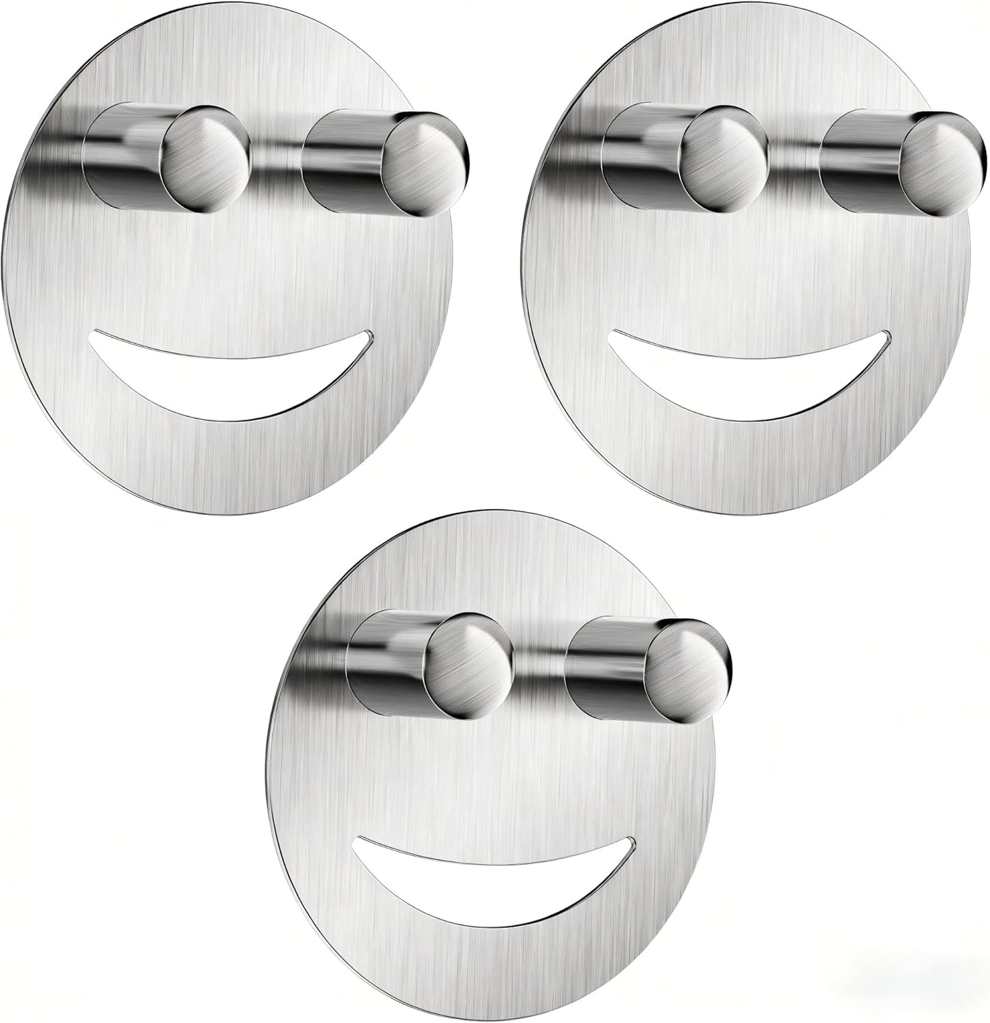 2 Pack Stainless Steel Smiley Face Dish Sponge Holder, Silver Sink Caddy Organizer Storage with Suction Cup for Kitchen, Kitchen Accessories Decor Scrubber-Silver