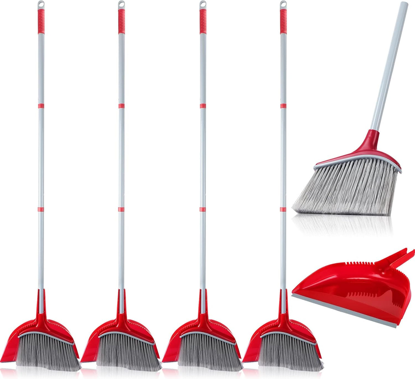 3 Pcs Broom and Dustpan Set 54 Inch Indoor Broom with Dust Pan Combo Set for Home Angle Broom and Dust Pan Kitchen Broom for Floor Cleaning