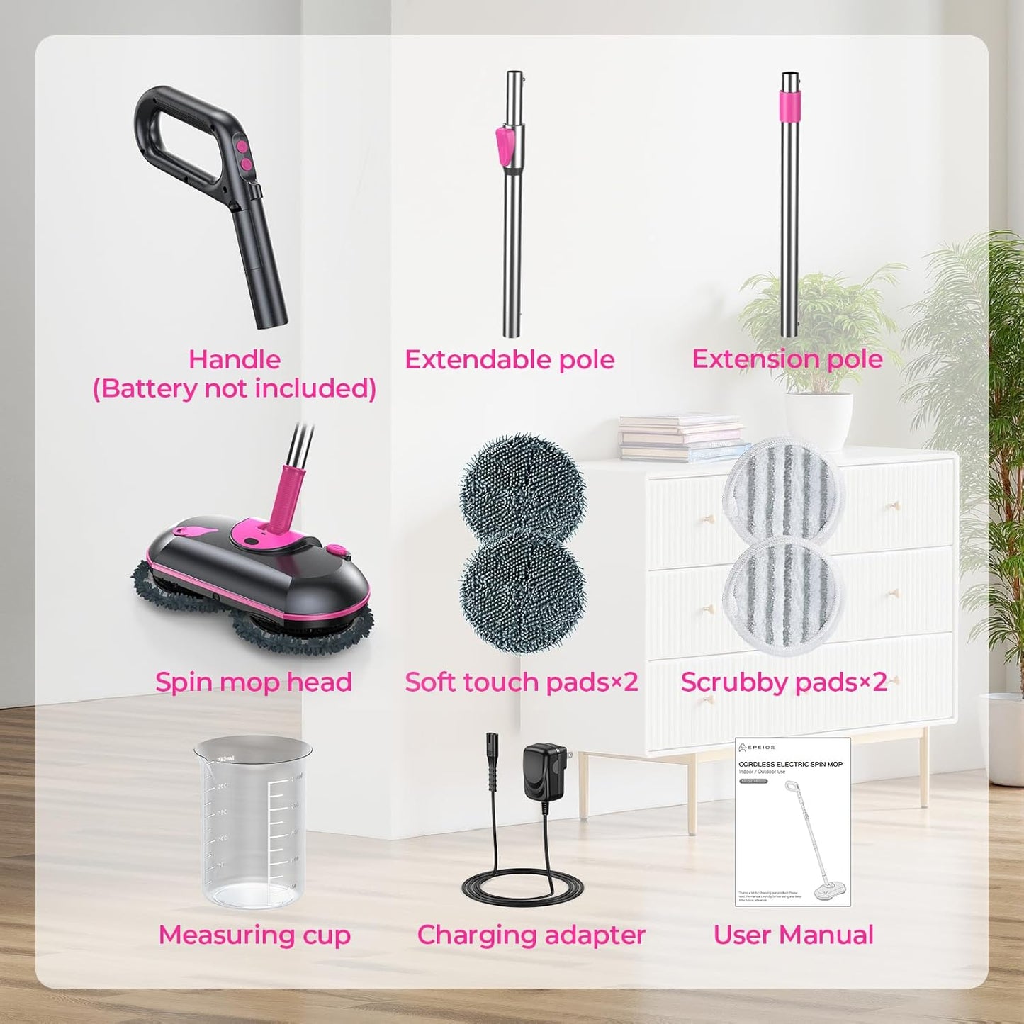 ScrubWiz 10-in-1 Steam Cleaner, Steam Mop & Detachable Handheld Steam Cleaner, 320ml Water Tank, 10s Fast Heating, Portable Steamer for Kitchen, Floor, Tiles, Window, BBQ Grill, Car, Bright White