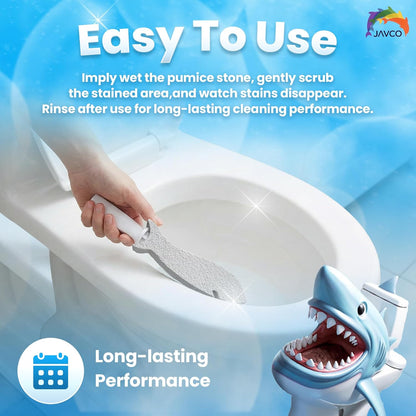 JAVCO Pumice Stone for Cleaning with Handle (2 Pack) – Scrubbing Stone for Porcelain, Ceramic and Tile, Pumiceshark for Toilet Cleaning (2, small pack)