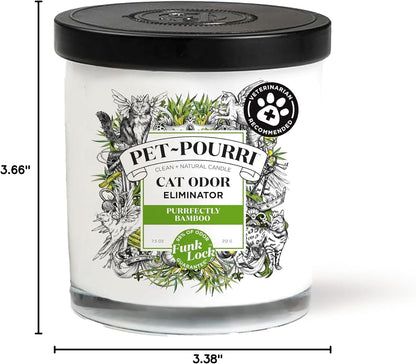 Pet-Pourri Pawsitively Fresh Pet Odor Deodorizer Candle, Burns Up to 45 Hours, Aromatherapy & Air Freshener with Essential Oils, Plant Based Ingredients & Wax, Vet Approved, Jasmine Pear Scent
