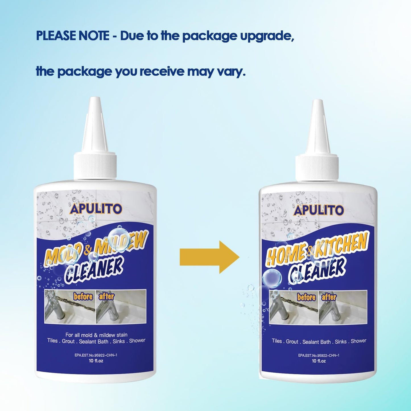 APULITO Household Cleaner Gel for Bathroom Shower Kitchen Tile Grout, Sinks Countertops 10 Fl Oz (Pack of 1)
