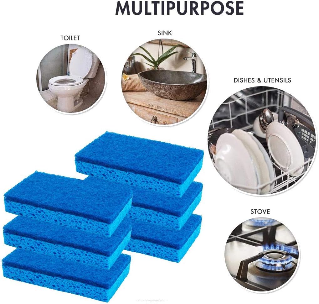 Scrubit Non-Scratch Cleaning Scrub Sponges- Scrubbing Dish Sponge Ideal for Washing Kitchen,Dishes, Bathroom &More – Dishwashing Sponge Along with A Thought Scrubber – 24 sponges