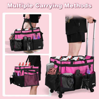 Extra-Large Wearable Cleaning Caddy With Detachable Divider,Cleaning Caddy For Cleaning Supplies Large Cleaning Supply Caddy With Adjustable Shoulder Strap & Waist Belt For Cleaners