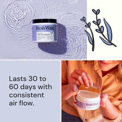 Fresh Wave Odor Removing Gel, 7 oz., Pack of 3 - Odor Absorbers for Home, Safer Odor Relief, Natural Plant-Based Odor Eliminator, Every 7 oz. lasts 15-30 Days, For Cooking, Trash & Pets