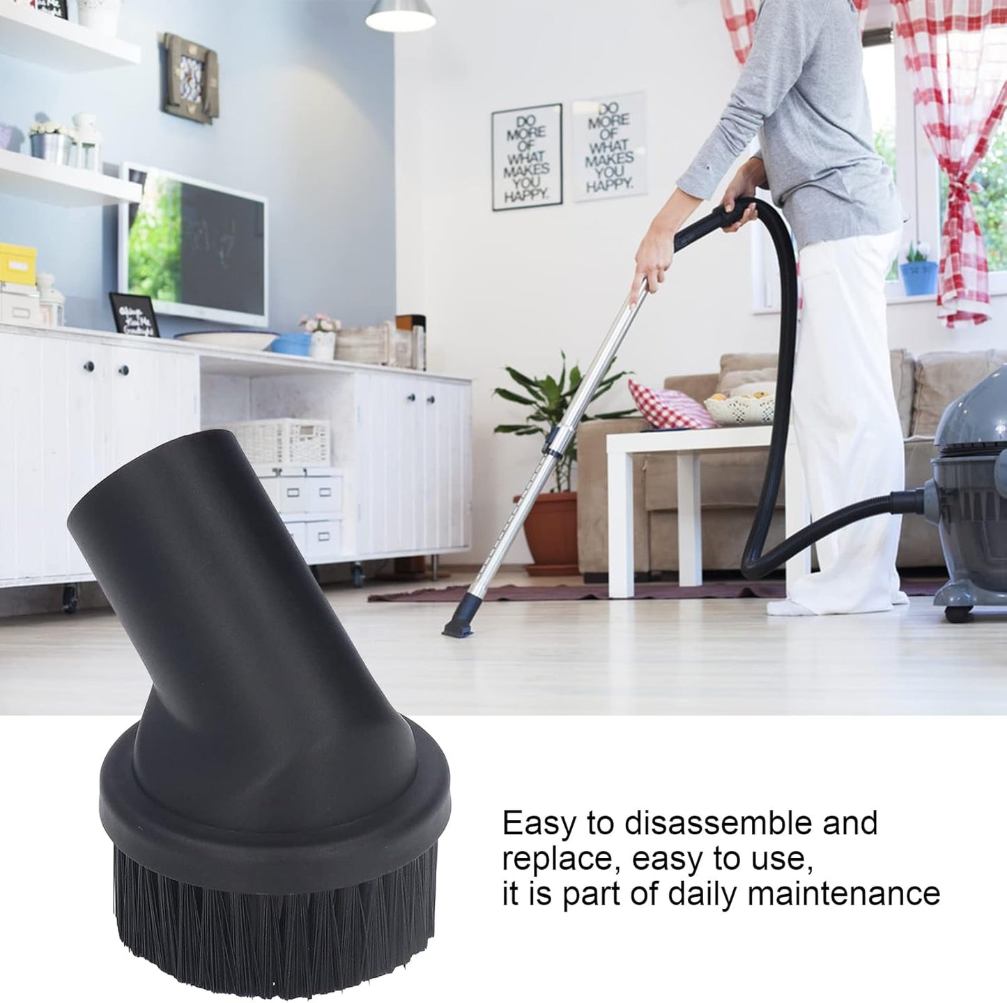 TOPINCN Vacuum Cleaner Round Brush, 3PCS 35mm / 1.38IN Inner Diameter Round Dust Brush, ABS Vacuum Cleaner Accepting Attachment