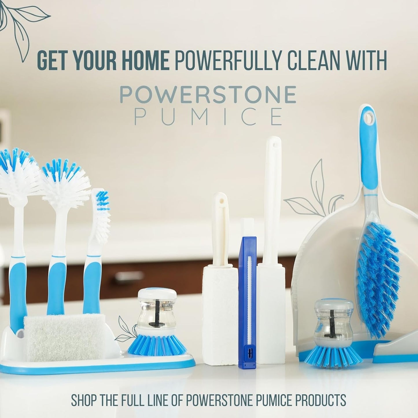 Powerstone Pumice Stone Toilet Bowl Cleaner with Handle (4-Pack) - A Solution for Hard Water Stains on Toilets, Grills, Tiles, Grout & Pools