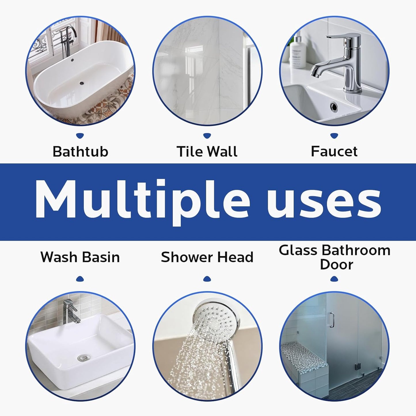 Bathroom Descaler Foam Cleaner for Hard Water Stains - Powerful Foaming Spray for Shower Toilet Sink Tile Cleaning, Limescale Buildup Remover All-Purpose Bathroom Cleaner (10.1 Fl Oz)