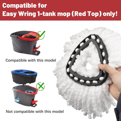 4 Pack Spin Mop Replacement Heads, Microfiber Mop Refills Compatible with Ocedar Mop Heads Replacements 2 Tank System, Replace Head Safe for Cleaning All Hard-surfaced Floors