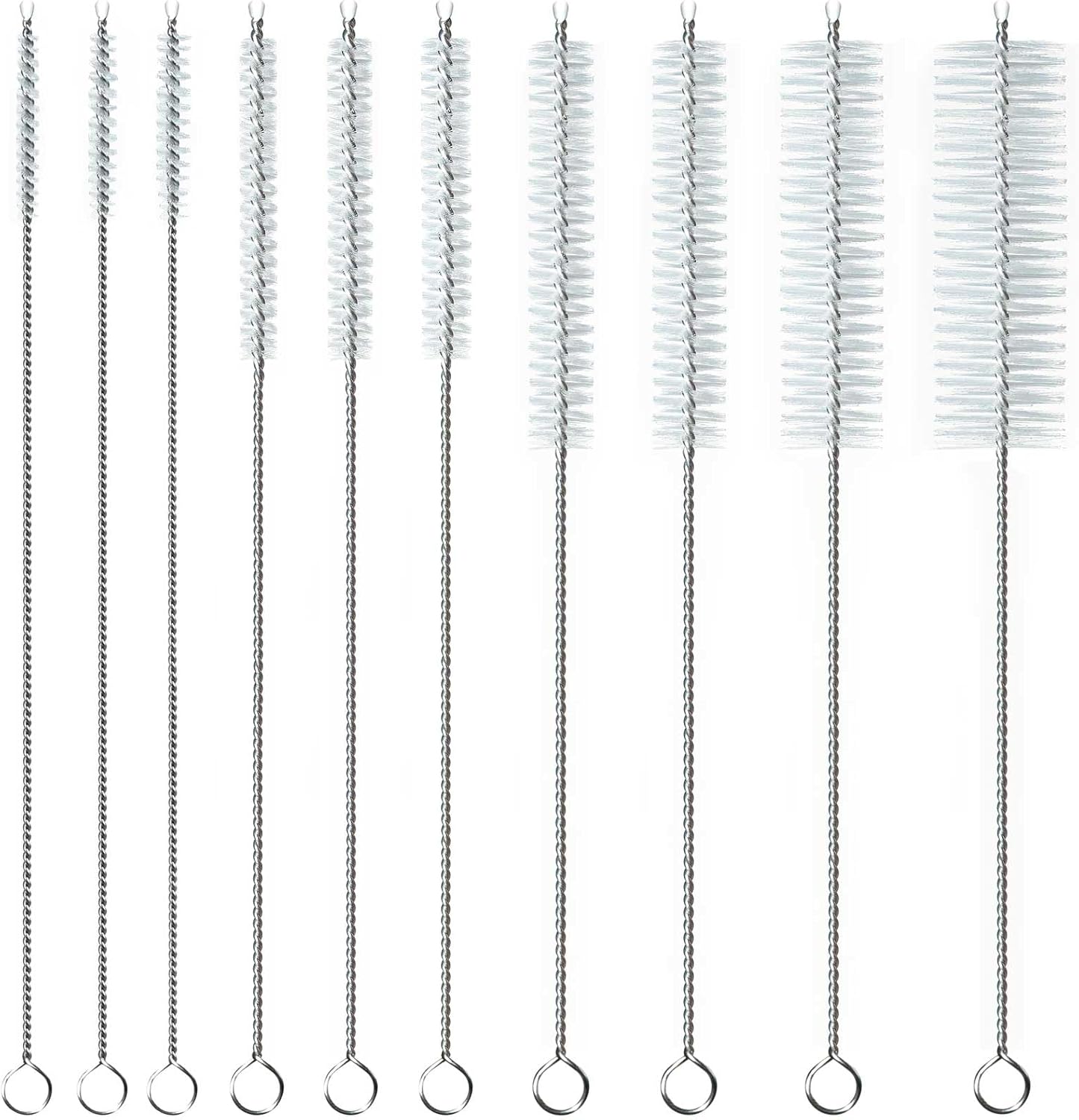 Straw Cleaner Brush, Reusable Metal Handles Straw Cleaning Brush Extra Long for Stanley Mug 40, 30, 20 oz, 10mm 15mm Wide for Sippy Cup, Water Bottle and Tubes Pipe