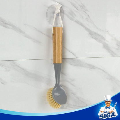 MR.SIGA Bamboo Palm Brush, Scrub Brush for Dishes Pots Pans Kitchen Sink Cleaning, Pack of 2