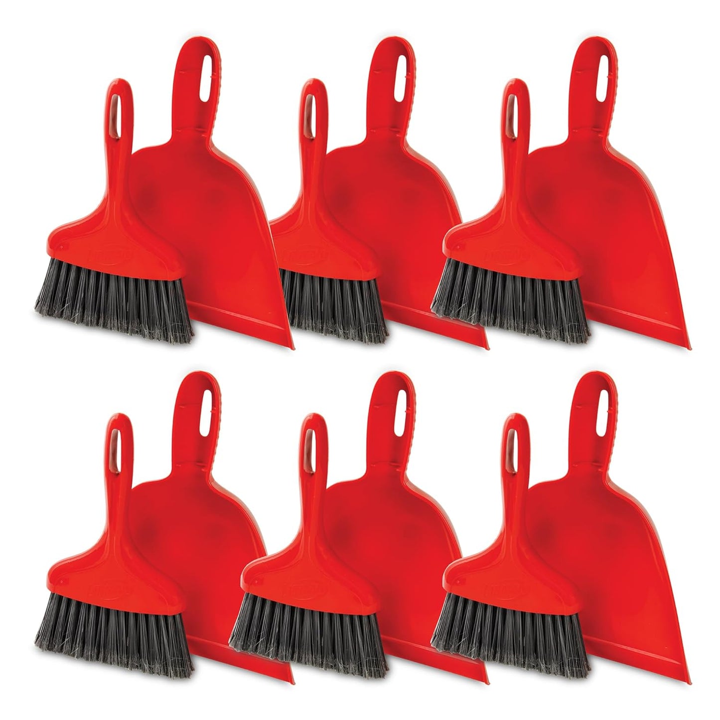 Libman Commercial 906 Dust Pan with Whisk Broom, Polypropylene, 10" Wide pan, Red (Pack of 6)