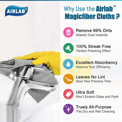 Glass Polishing Cloth Streak Free Miracle Cleaning Cloth Lint Free Microfiber Cleaning Rags for Glasses Kitchen Dish Mirrors Easy Clean, Pack of 6, 12" x 12"