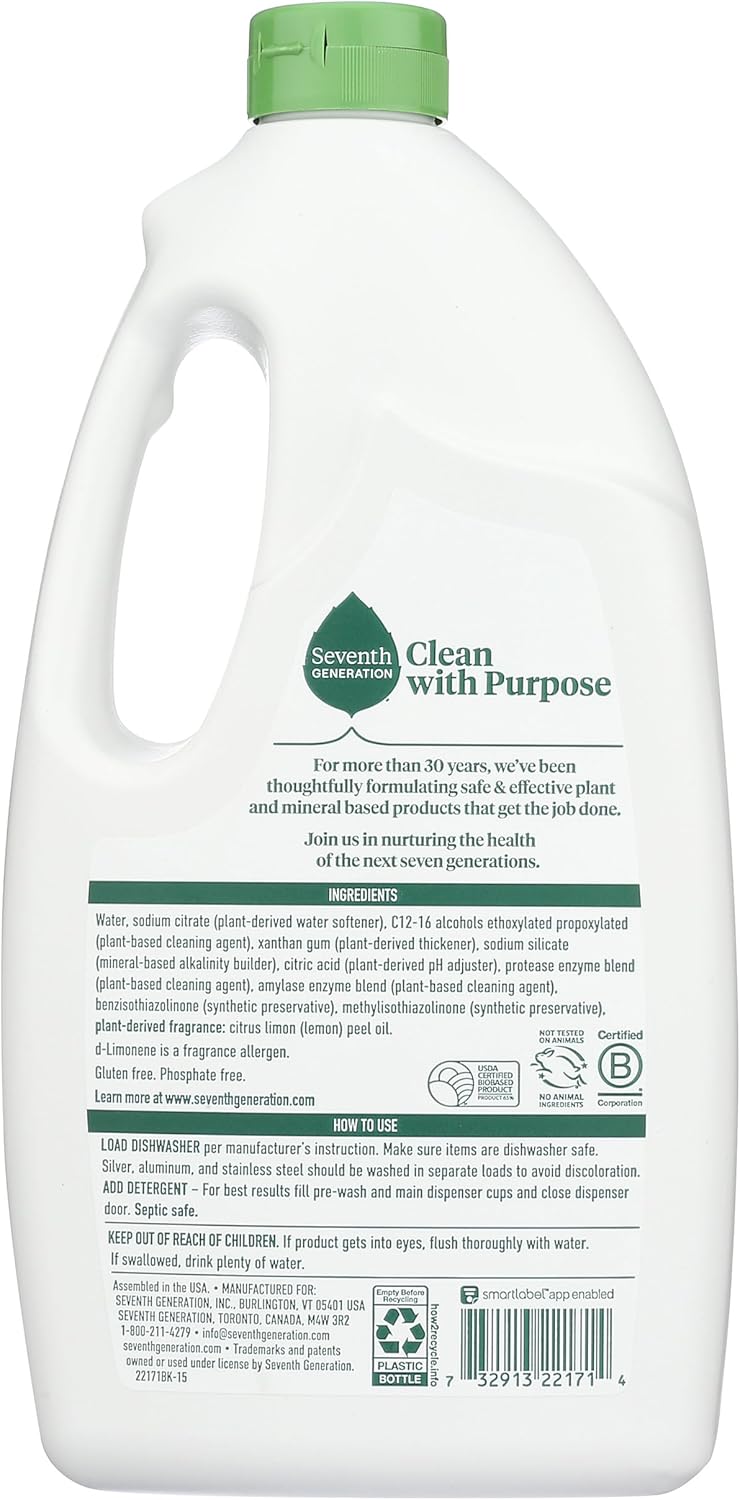 Seventh Generation Free and Clear Dishwasher Detergent Gel 42 Fluid ounce