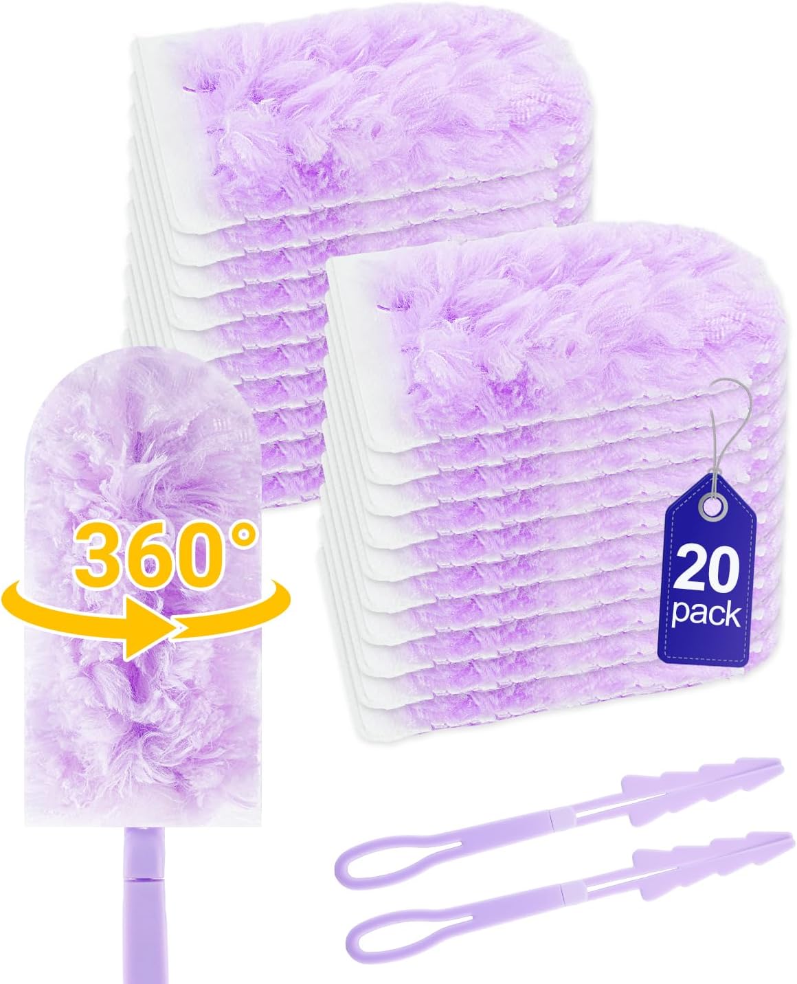20 Count Duster Refill Compatible with Swiffer Hand Duster, Lavender Flavor Disposable Heavy Duty Duster Refills, Dusters Refills for Cleaning, Blinds & Ceiling Fan (Handle is Not Included)