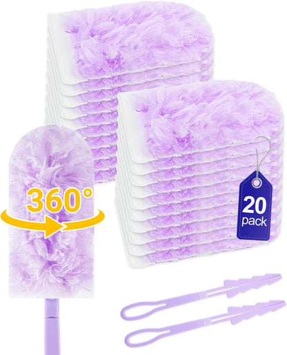 20 Count Duster Refill Compatible with Swiffer Hand Duster, Lavender Flavor Disposable Heavy Duty Duster Refills, Dusters Refills for Cleaning, Blinds & Ceiling Fan (Handle is Not Included)