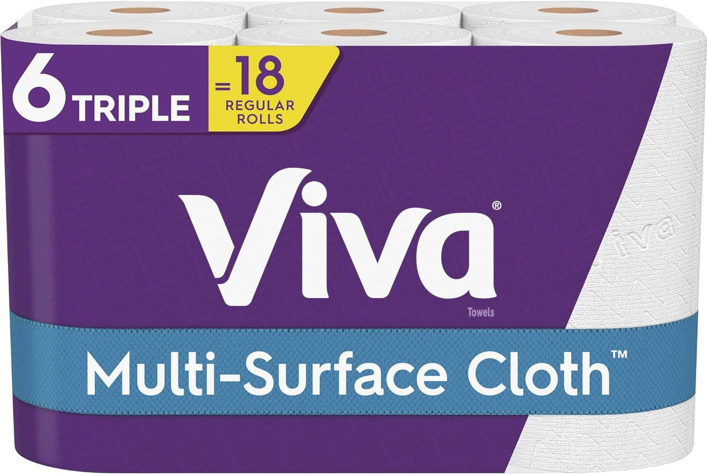 Viva Multi-Surface Cloth Paper Towels, Choose-A-Sheet Size, 12 Triple Rolls, 165 Sheets per Roll (Packaging May Vary)