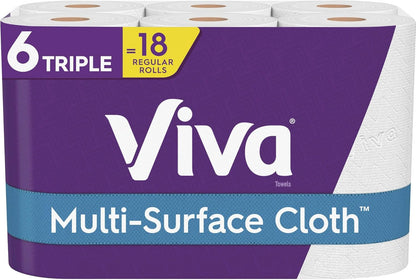 Viva Multi-Surface Cloth Paper Towels, Choose-A-Sheet Size, 12 Triple Rolls, 165 Sheets per Roll (Packaging May Vary)